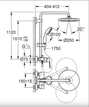 Grohe Vitalio Start System 250 Colonne de douche avec mitigeur monocommande, Chrome (26679000)