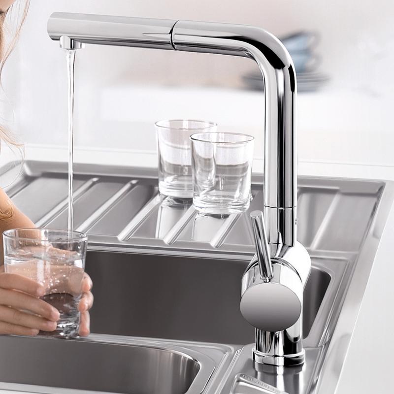 Blanco Linus-S-F Robinetterie de cuisine monocommande, avec bec extractible, pour montage devant fenêtre - {{L'entrepôt du bricoleur }}