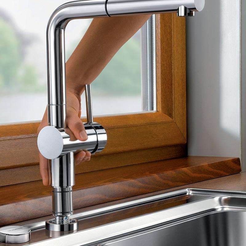Blanco Linus-S-F Robinetterie de cuisine monocommande, avec bec extractible, pour montage devant fenêtre - {{L'entrepôt du bricoleur }}