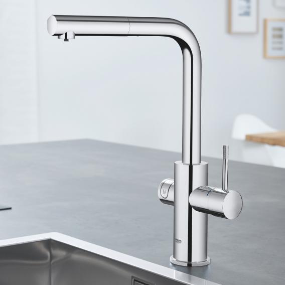 NOUVEAUX Robinet à eau gazeuse bec en L extractible | Grohe | Cuisine - {{L'entrepôt du bricoleur }}