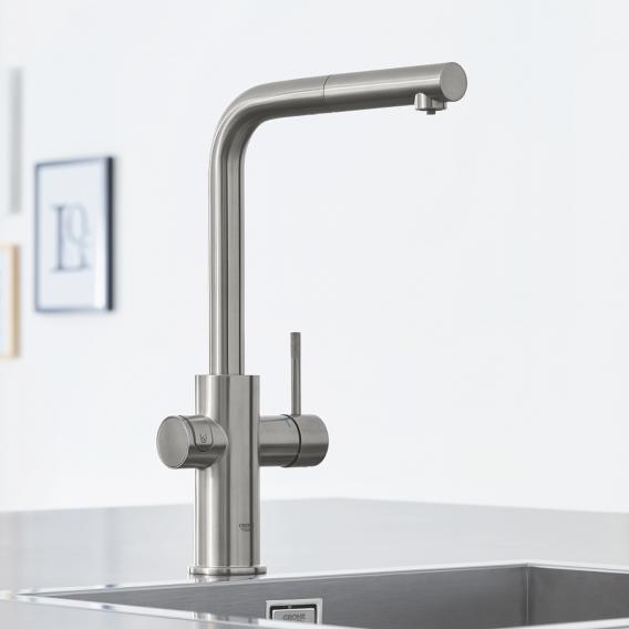 NOUVEAUX Robinet à eau gazeuse bec en L extractible | Grohe | Cuisine - {{L'entrepôt du bricoleur }}