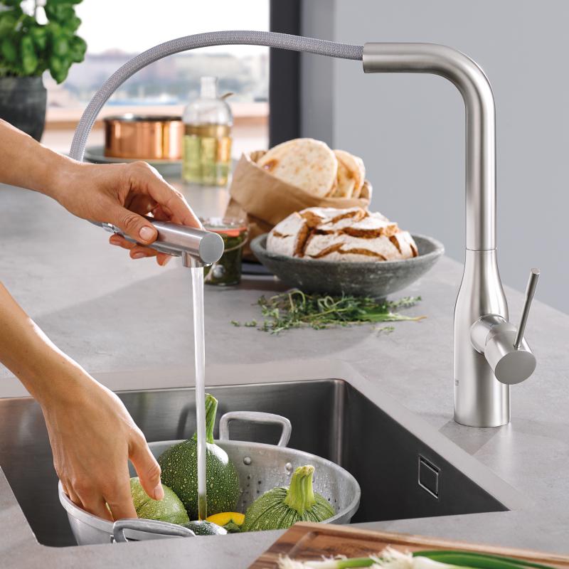 Mitigeur de cuisine Grohe Quickfix Start douchette Dual spray