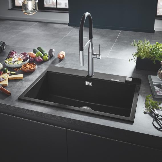 Évier de cuisine, encastré par-dessus noir granit Grohe K700 | Grohe | Cuisine - {{L'entrepôt du bricoleur }}