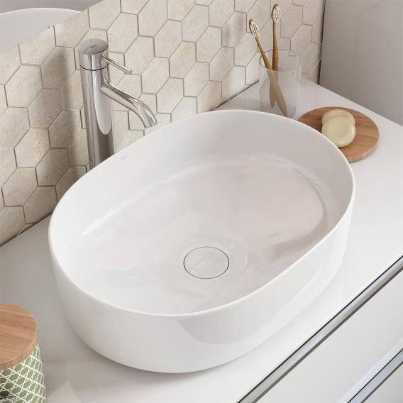 Vasque de lavabo ronde blanc, avec MaxiClean | Roca inspira | Salle de bain - {{L'entrepôt du bricoleur }}