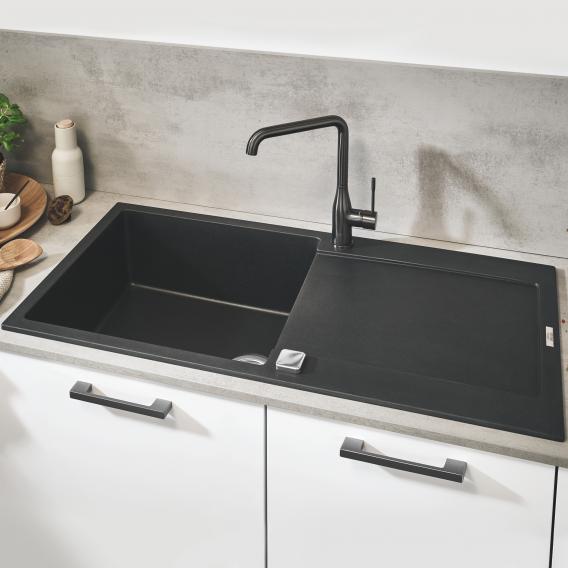 Évier de cuisine avec égouttoir, réversible noir granit Grohe K500 | Grohe | Cuisine - {{L'entrepôt du bricoleur }}