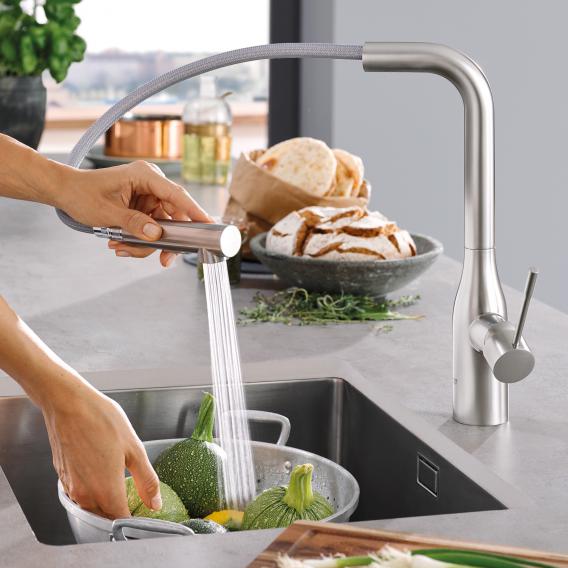 Mitigeur évier avec douchette double extractible | Grohe | Cuisine - {{L'entrepôt du bricoleur }}