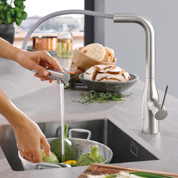 Mitigeur évier de cuisine medium avec mousseur extractible Grohe