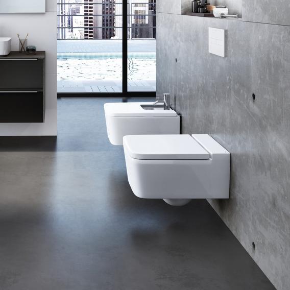 Toilettes suspendue rectangulaire à fond creux, avec abattant blanc | Roca Inspira - {{L'entrepôt du bricoleur }}